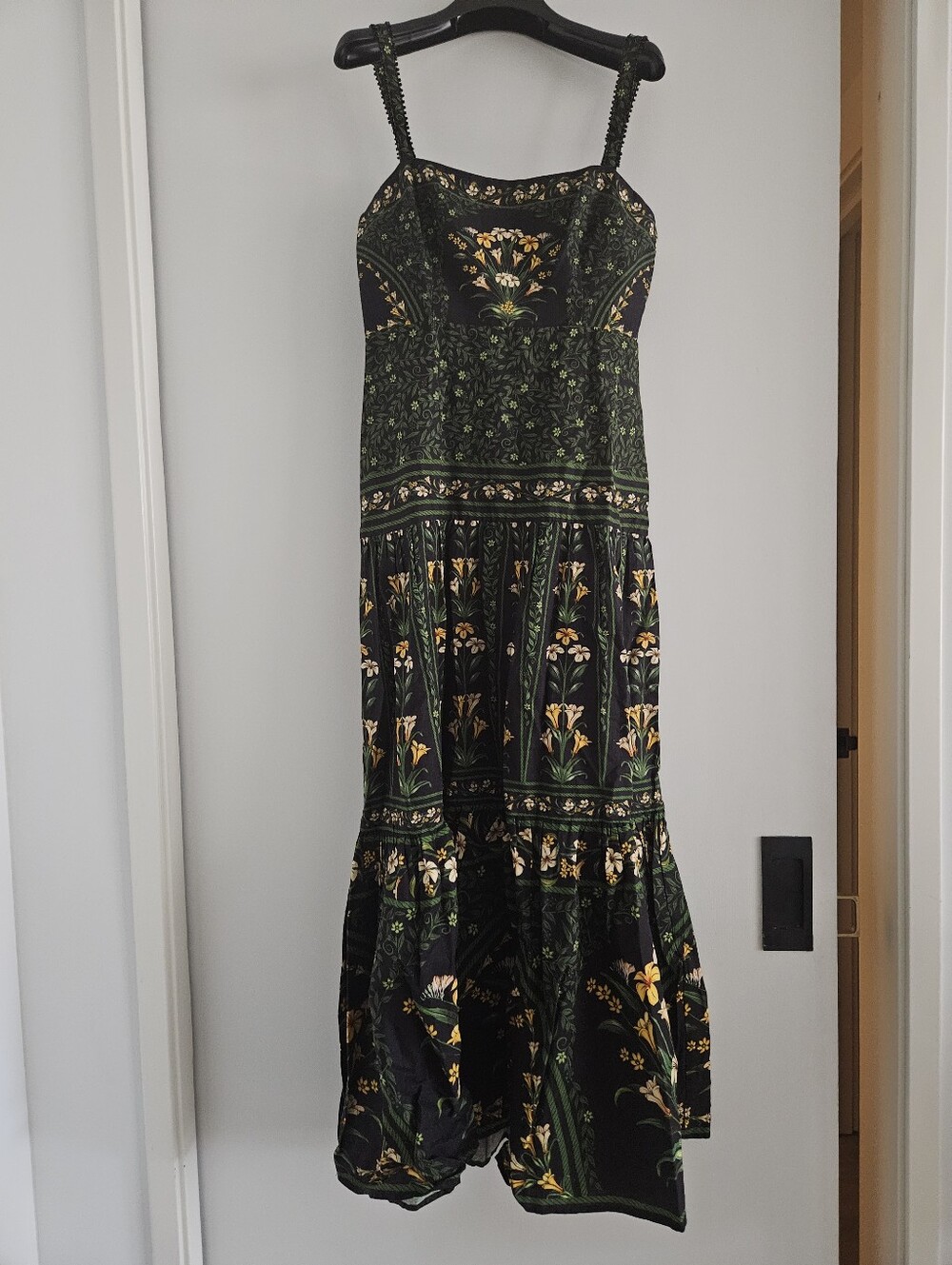 Farm Rio Flowers Arch Black Floral Linen Maxi Dress, Size XSmall, NWT - Picture 3 of 5